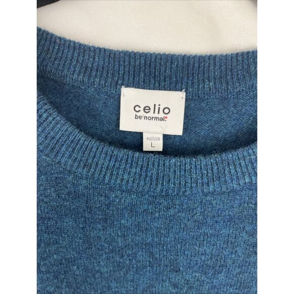 Celio Wool-Cashmere Blend "Chill" Soft Letter Sweater Mens Size L - Picture 3 of 7